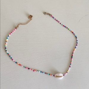 colorful beaded shell necklace